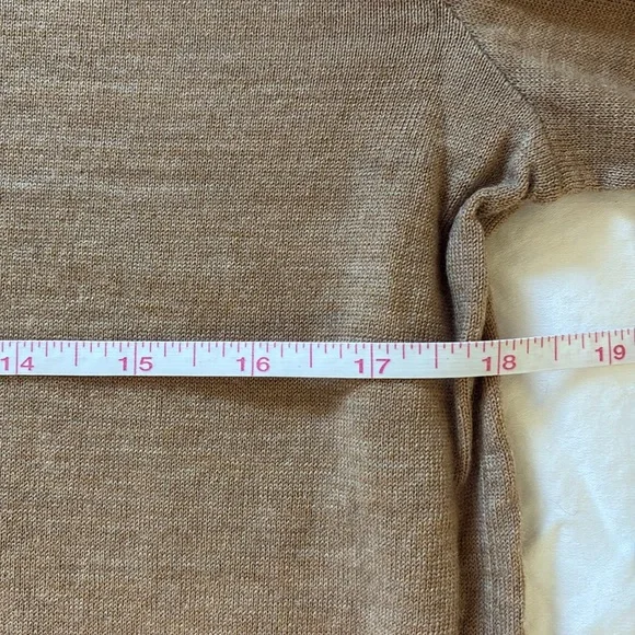 COS Camel Fine Knit Wool Crewneck Sweater, Size Large - Picture 5 of 10